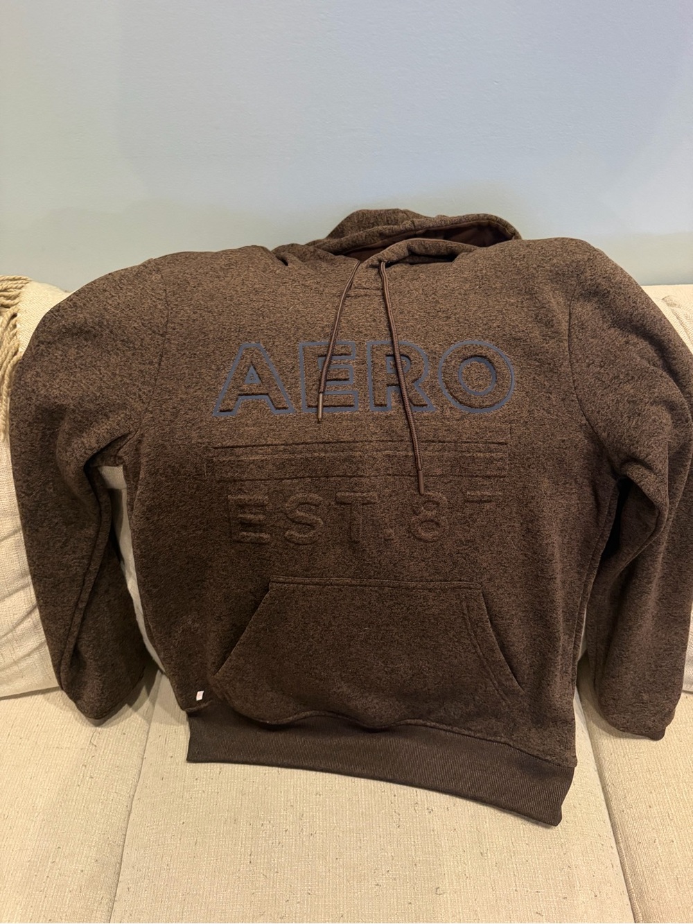 Aeropostale Brown Pullover Hoodie with Logo